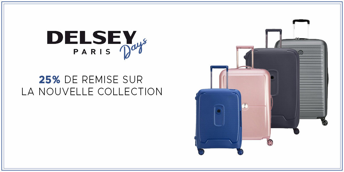 Promotion valises Delsey -25% chez Noix d'Arec